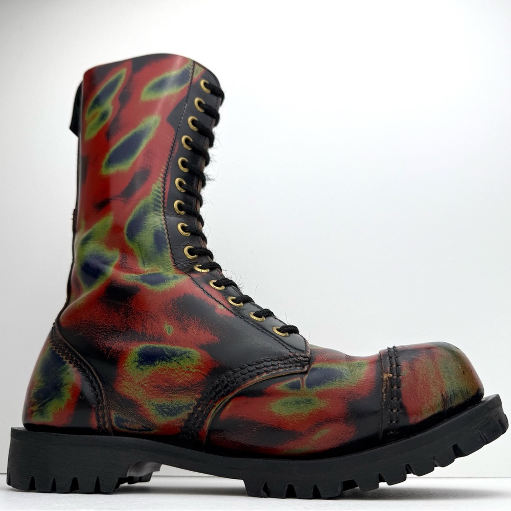 Vintage Getta Grip Dr. Martens MIE Thermal Rainbow Hot Spot Acid Boots UK 5 - Picture 6 of 16